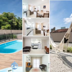 Apartamentos a 150 M DA PRAIA com SACADA, WI-FI, PISCINA, PORTARIA 24h, PLAYGROUND e vaga de GARAGEM